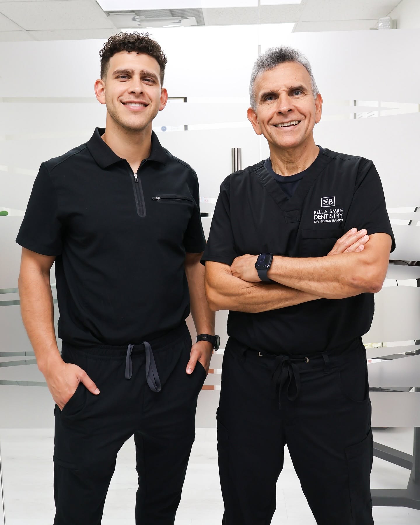 Dr. Jorge Ramos and a Bella Smile Dentistry team member